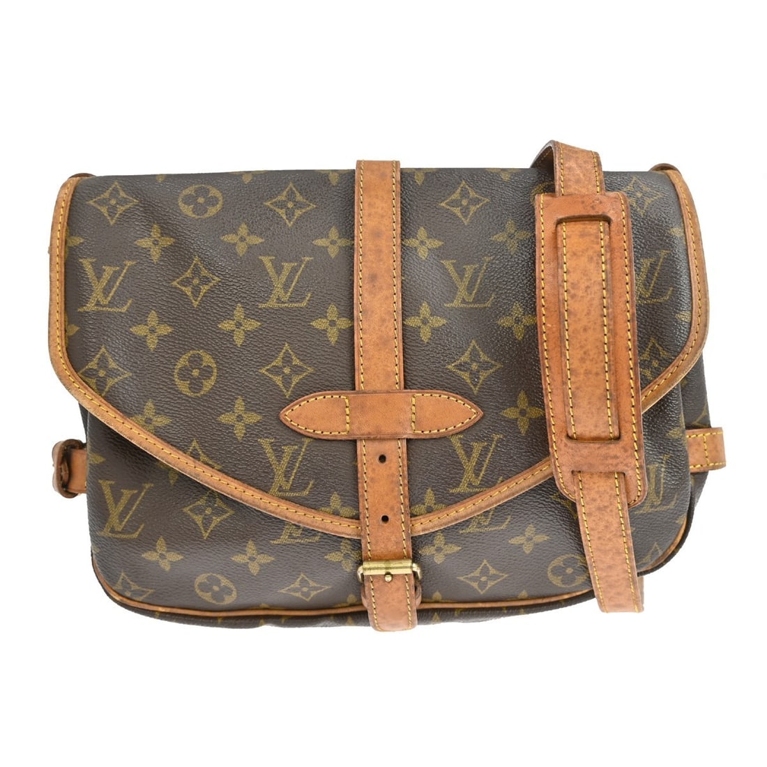 Louis Vuitton Saumur 30 Monogram Canvas Shoulder Bag: Louis Vuitton Saumur 30 Monogram Canvas Shoulder Bag This is a vintage Louis Vuitton Saumur 30 shoulder bag featuring the iconic monogram canvas leather exterior. The medium-sized bag is designed with