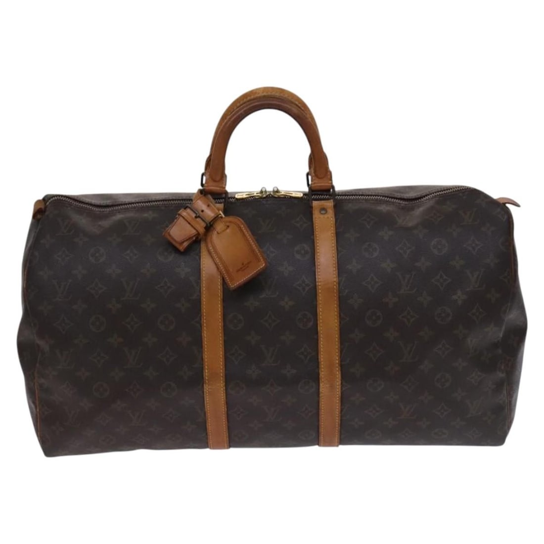 Keepall Brown Canvas Travel Bag by Louis Vuitton: Keepall Brown Canvas Travel Bag by Louis Vuitton This Louis Vuitton Keepall Bag features the classic Monogram Canvas design in brown. Designed for unisex use, the bag originates from France and is cra