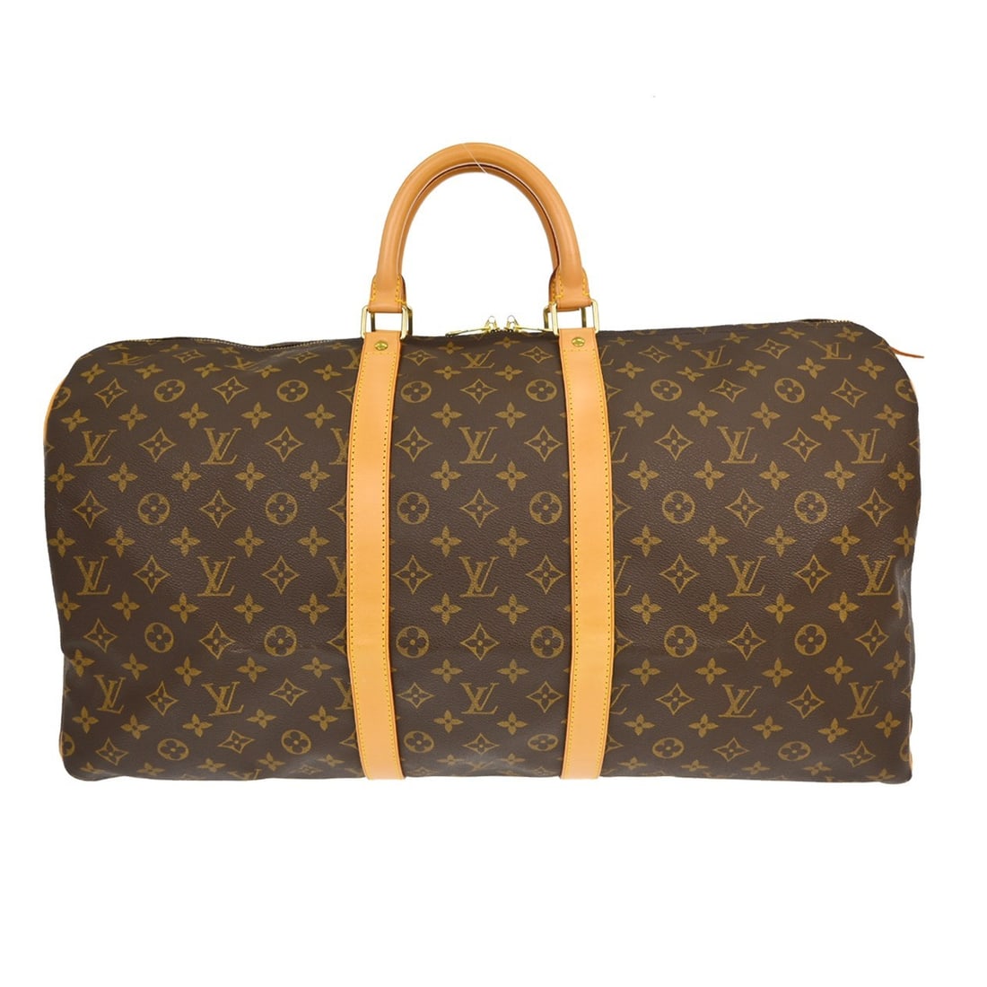 Louis Vuitton Monogram Canvas Keepall Travel Bag 55cm x 30cm x 25cm: Louis Vuitton Monogram Canvas Keepall Travel Bag 55cm x 30cm x 25cm This Louis Vuitton Keepall Bag features the signature Monogram canvas in a classic brown color. Designed for unisex use, it offers a