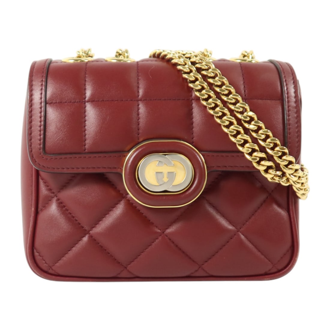 Gucci Decco Mini Chain Crossbody Bag Red Calfskin GHW: Gucci Decco Mini Chain Crossbody Bag Red Calfskin GHW This Gucci GG Decco Mini Chain Shoulder Bag is crafted from red calfskin leather and features gold-tone hardware. Designed as a compact crossbody,
