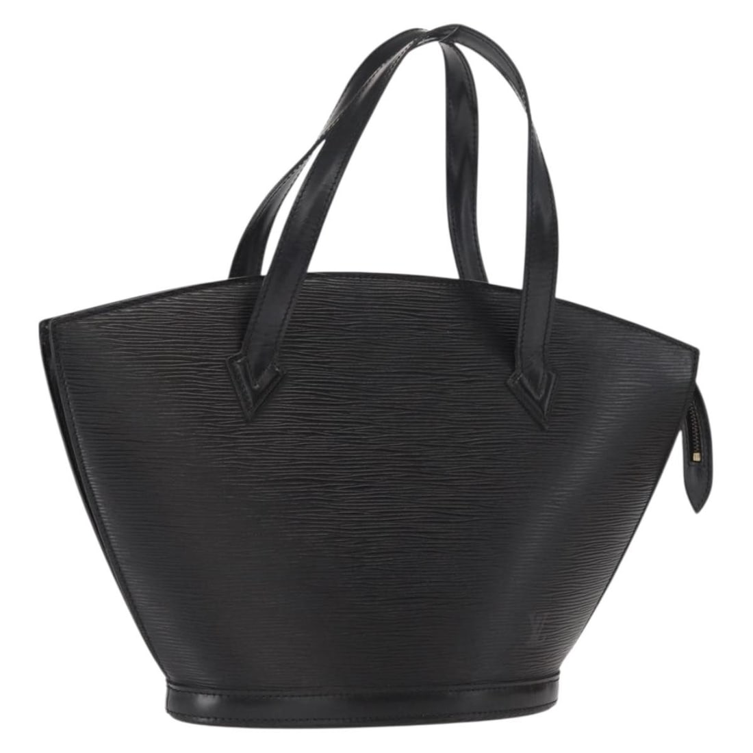 Saint Jacques Black Epi Leather Bag by Louis Vuitton: Saint Jacques Black Epi Leather Bag by Louis Vuitton This Louis Vuitton Saint Jacques handbag features signature Epi leather in black and is designed for women. The bag is pre-owned and in good condit