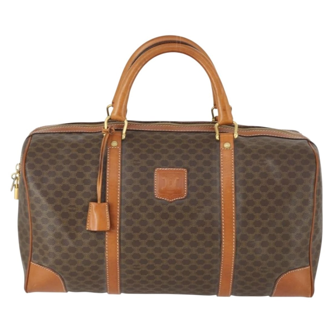 Brown Canvas and Leather Celine Vintage Unisex Duffle Bag (1 of 18)