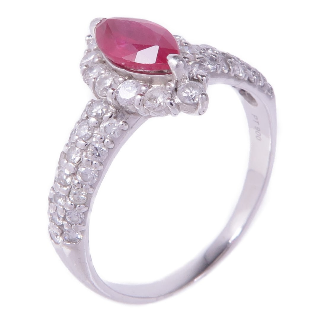 JEWELRY Ruby Diamond Ring in PT900 Platinum Size 9 (1 of 7)