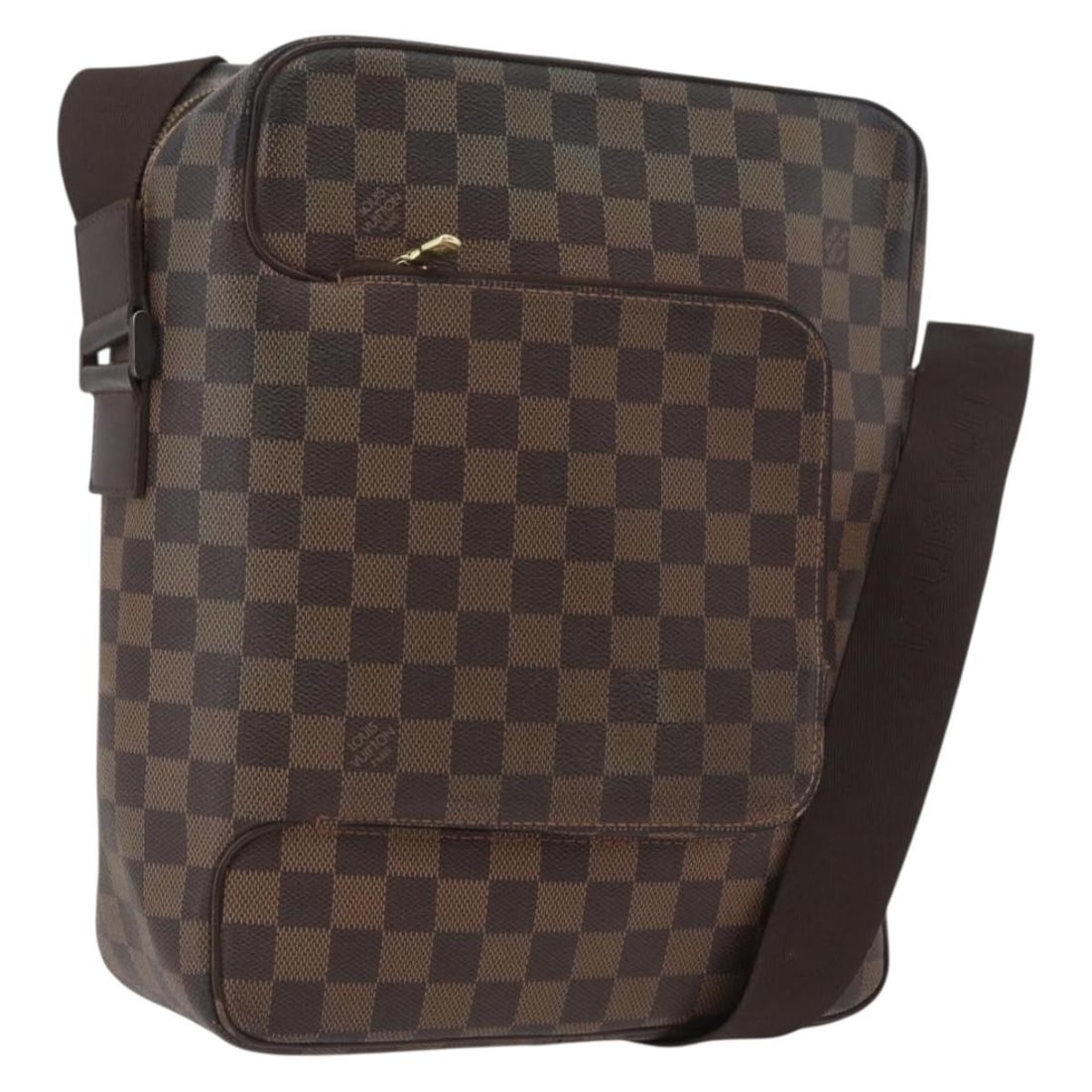 Louis Vuitton Damier Ebene Olaf MM Canvas Shoulder Bag N41441: Louis Vuitton Damier Ebene Olaf MM Canvas Shoulder Bag N41441 This Louis Vuitton Damier Ebene Olaf MM Shoulder Bag is crafted from signature Damier Ebene canvas and features a versatile design suitabl
