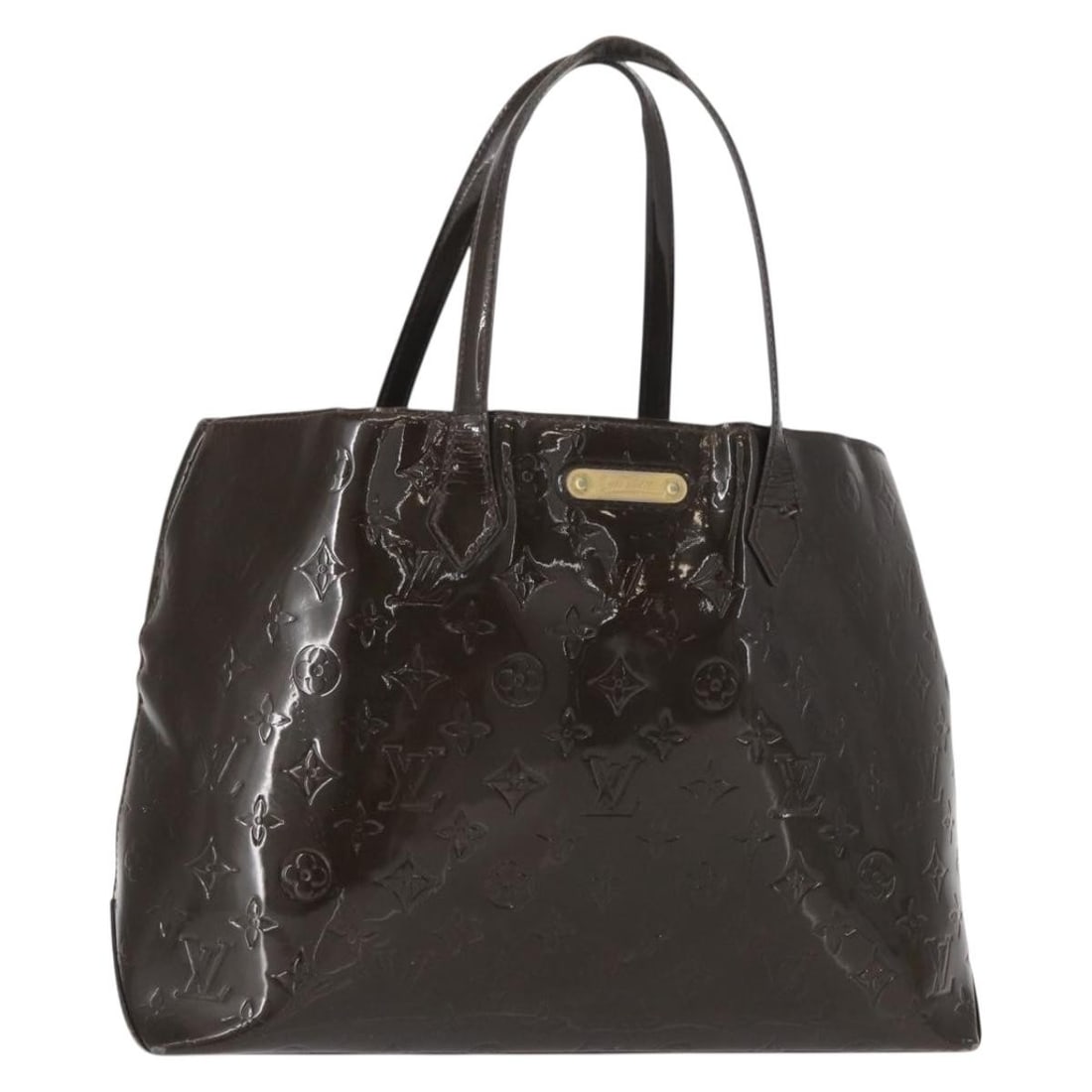 Louis Vuitton Wilshire MM Terre Domble Monogram Vernis Patent Leather Handbag: Louis Vuitton Wilshire MM Terre Domble Monogram Vernis Patent Leather Handbag This is a Louis Vuitton Monogram Vernis Wilshire MM handbag in Terre Domble patent leather. Designed for women, the bag fe