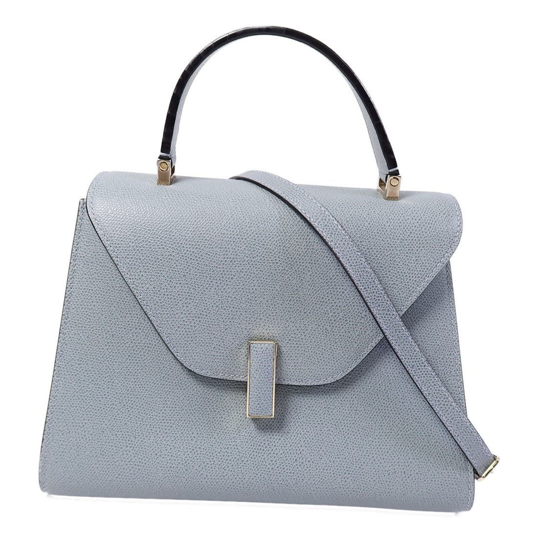 Valextra Iside blue calfskin 2 way shoulder bag GHW: Valextra Iside blue calfskin 2 way shoulder bag GHW This Valextra Iside 2-way shoulder bag is crafted from blue calfskin leather and offers versatile carrying options. Designed for women, it features 