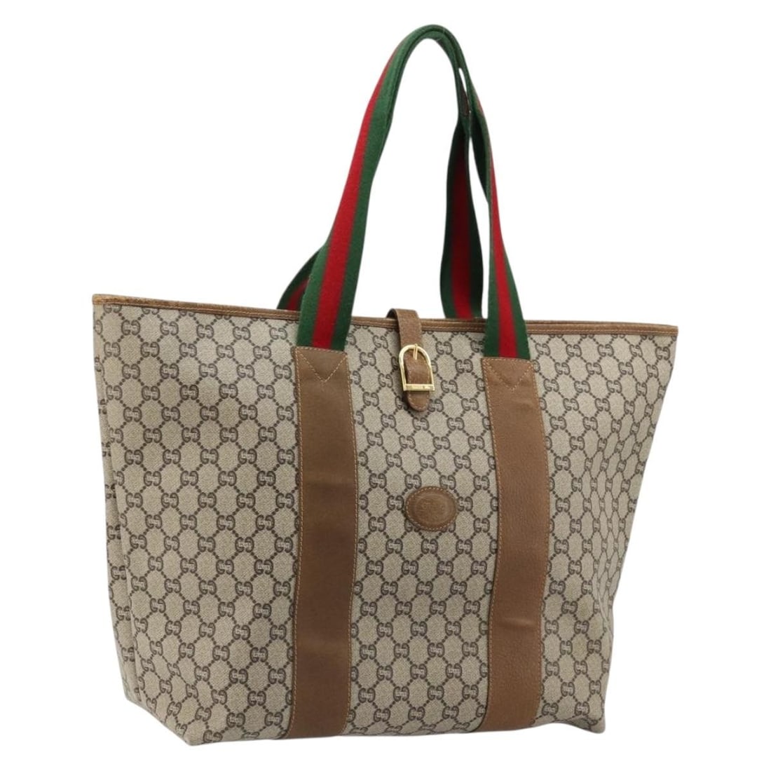 Gucci GG Plus Supreme Sherry Line Beige Gold Tote Bag: Gucci GG Plus Supreme Sherry Line Beige Gold Tote Bag This GUCCI GG Plus Supreme Web Sherry Line tote bag features a beige and gold exterior crafted from PVC leather and GG canvas. Designed for women,