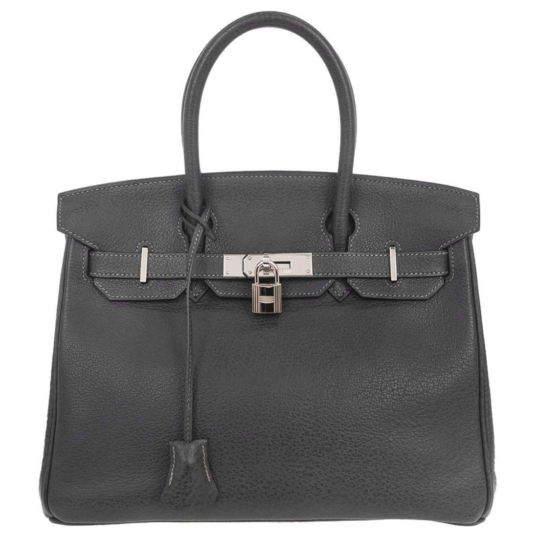 Hermes Birkin 30 Togo Graphite Top Handle Bag: Hermes Birkin 30 Togo Graphite Top Handle Bag This Hermes Birkin 30 handbag features a sophisticated graphite color in the signature Togo leather finish. Designed with double handles and a secure lock