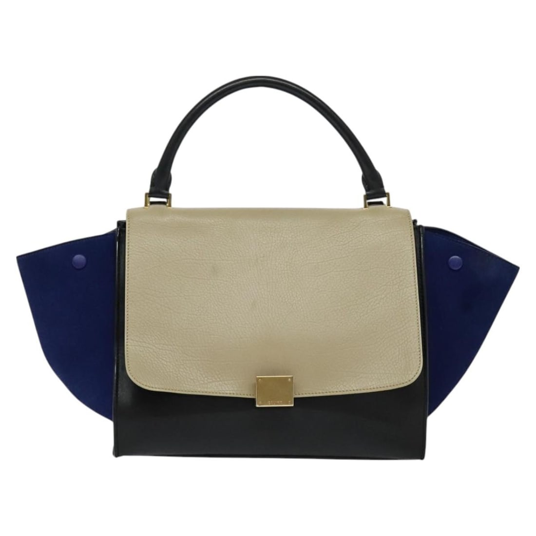 Celine leather trapeze handbag multicolour 51cm x 23cm x 15cm: Celine leather trapeze handbag multicolour 51cm x 23cm x 15cm This Celine Trapeze Bag is crafted from multicolored leather and features a spacious silhouette with distinctive lines. Made in Italy, it 
