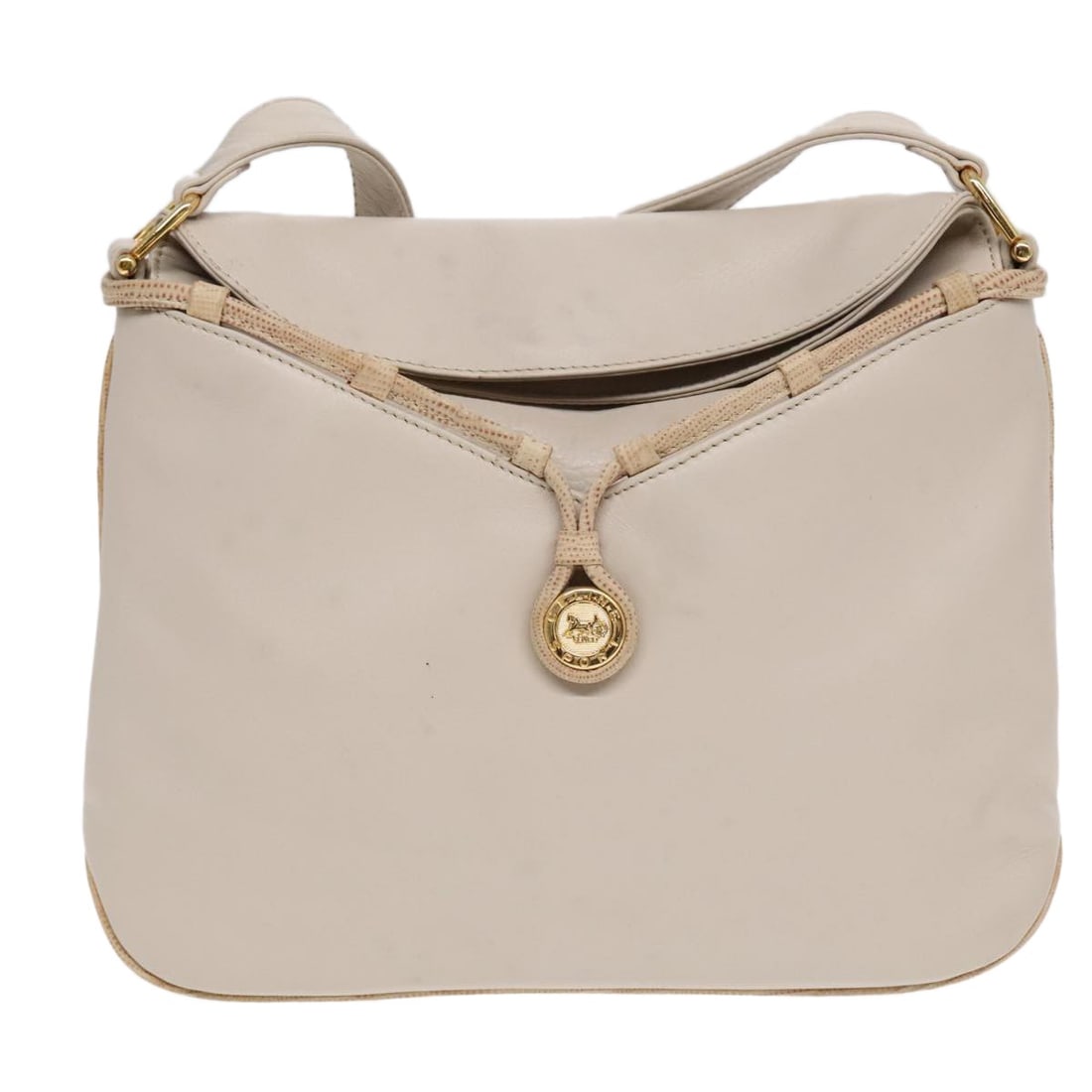 Celine Beige Leather Vintage Shoulder Bag: Celine Beige Leather Vintage Shoulder Bag This Celine vintage shoulder bag is crafted from beige leather and features a classic design. Made in Italy, it is designed for women and offers a spacious in