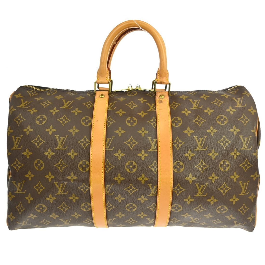 Louis Vuitton Keepall Monogram Canvas Travel Bag 45cm x 27cm x 20cm: Louis Vuitton Keepall Monogram Canvas Travel Bag 45cm x 27cm x 20cm This Louis Vuitton Keepall Bag features the iconic Monogram Canvas in brown and is designed for unisex use. It is crafted in France 