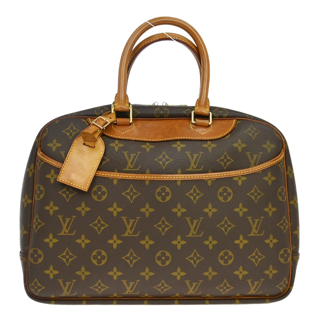 Louis Vuitton Deauville Monogram Canvas Handbag: Louis Vuitton Deauville Monogram Canvas Handbag This Louis Vuitton Deauville Handbag features the brand's iconic monogram canvas in brown. Designed for women, the bag is crafted in France and showcase