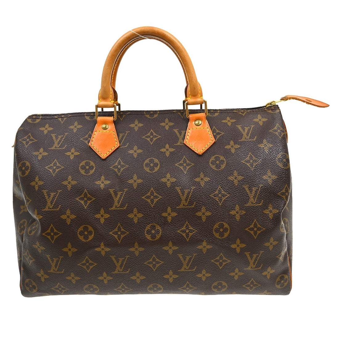 Louis Vuitton Speedy Brown Canvas Handbag 35cm x 23cm x 18cm: Louis Vuitton Speedy Brown Canvas Handbag 35cm x 23cm x 18cm This Louis Vuitton Speedy Handbag features the iconic Monogram Canvas design in brown. Made for women, it is crafted from durable canvas wi