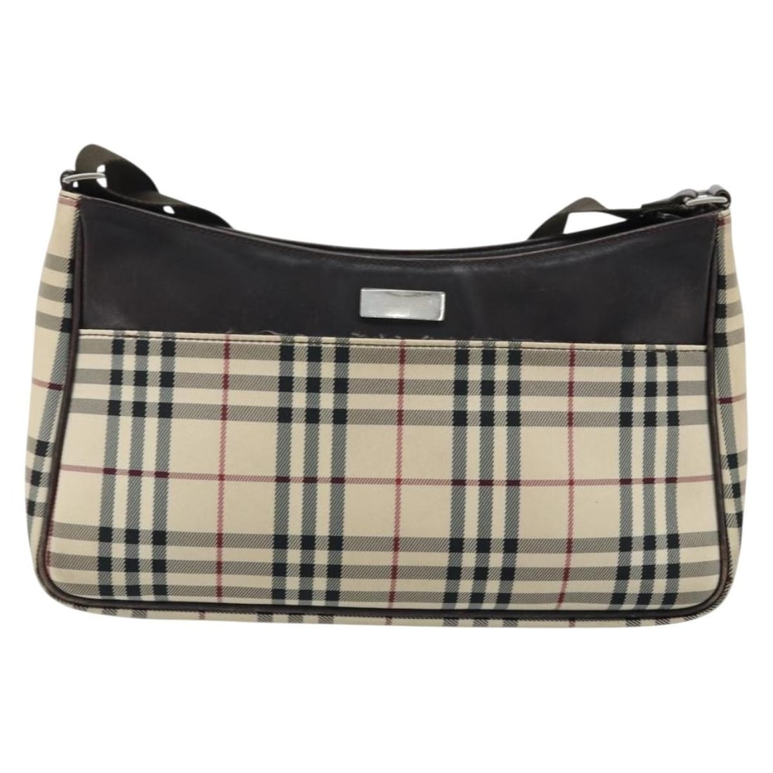 Burberry Nova Check Beige Canvas Leather Women's Shoulder Bag: Burberry Nova Check Beige Canvas Leather Women's Shoulder Bag This Burberry Nova check shoulder bag is crafted from beige canvas with leather accents and features the iconic Nova check pattern. Design