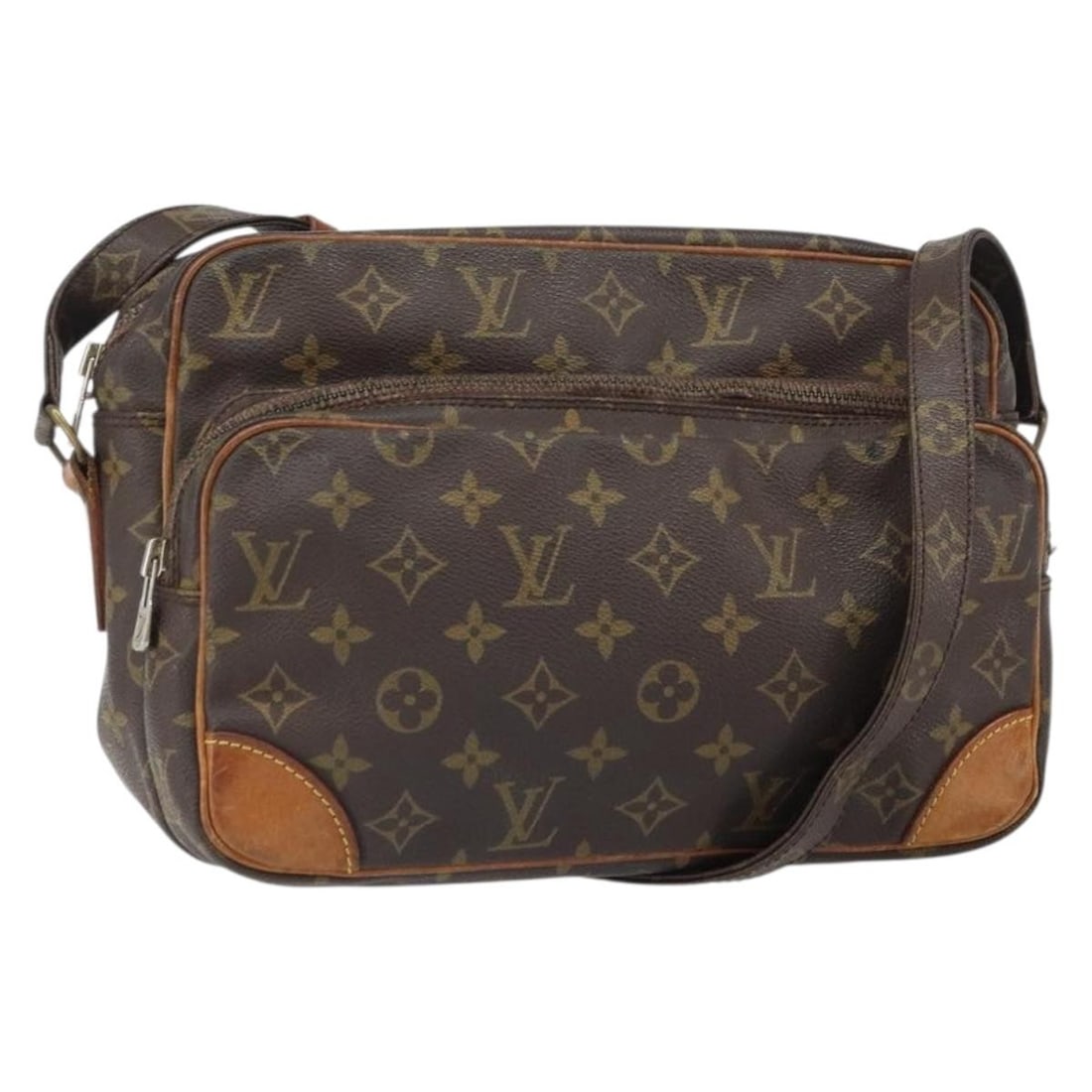 Louis Vuitton Nile Monogram Canvas Shoulder Bag M45244 France: Louis Vuitton Nile Monogram Canvas Shoulder Bag M45244 France This is a LOUIS VUITTON Monogram Nile Shoulder Bag, crafted from signature monogram canvas. The bag features an adjustable shoulder strap 