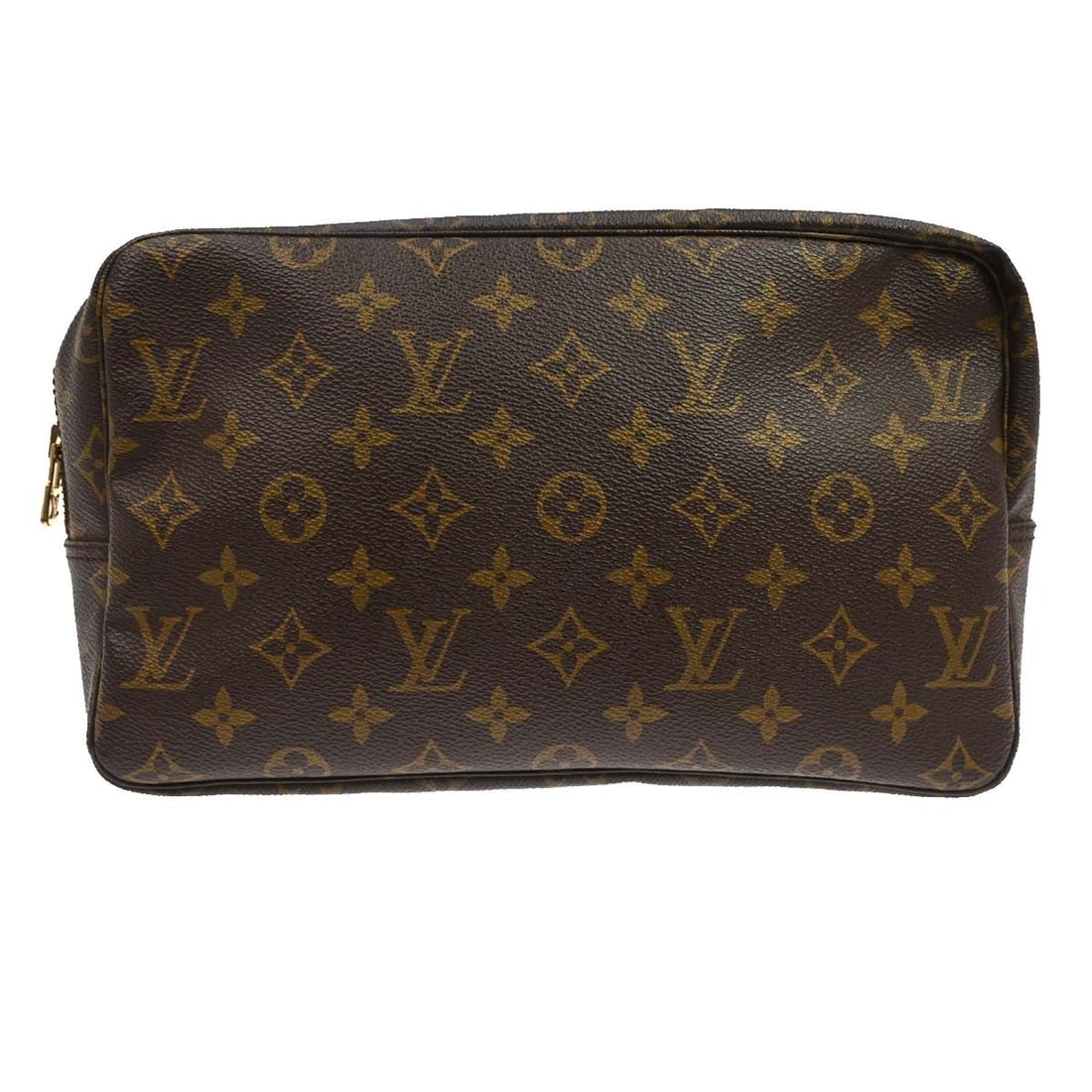 Louis Vuitton Monogram Canvas Trousse Toiletry Pouch: Louis Vuitton Monogram Canvas Trousse Toiletry Pouch This Louis Vuitton Trousse Toiletry Pouch features the iconic monogram canvas in brown and is designed for unisex use. The pouch is crafted from du
