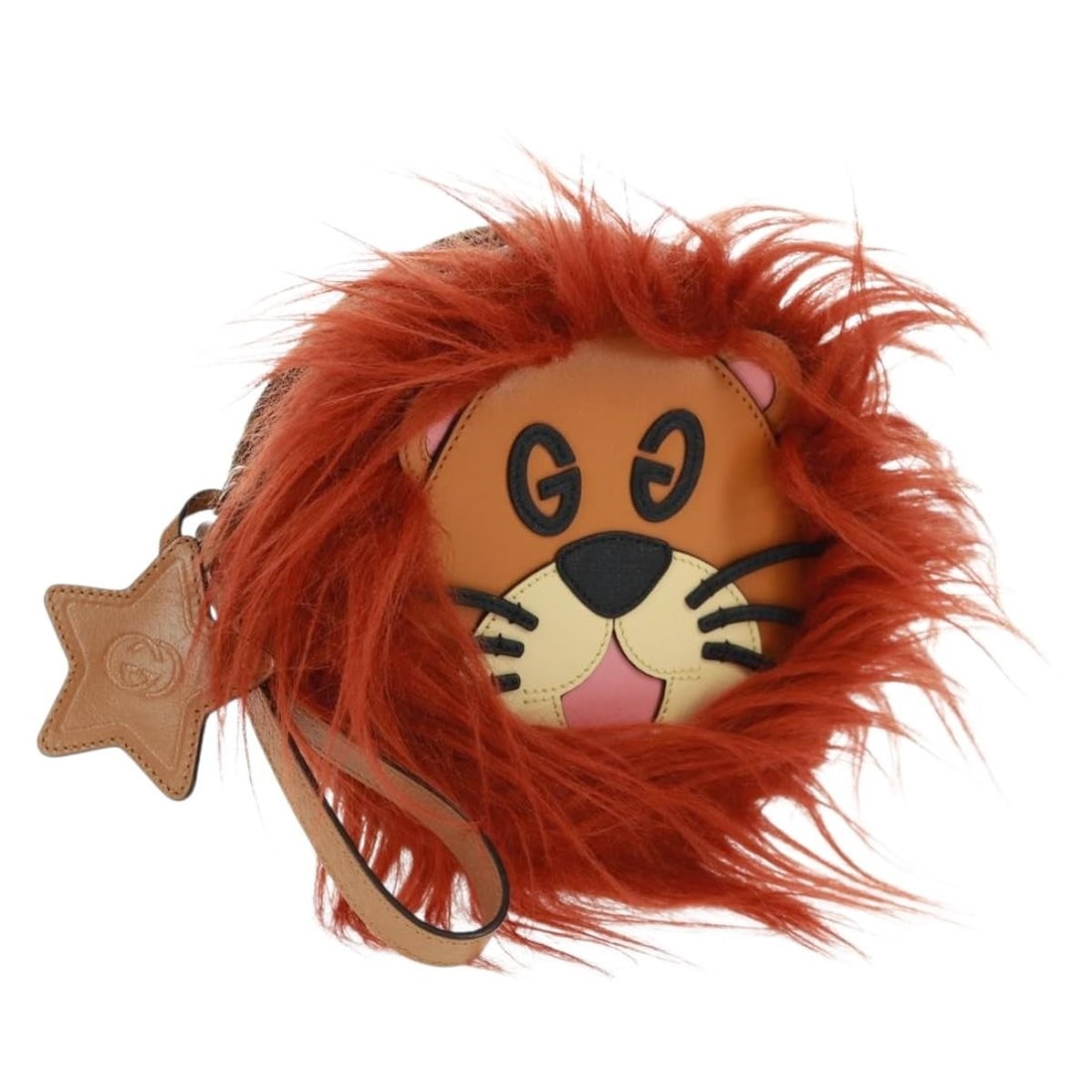 Brown Leather Gucci Interlocking G Lion Clutch Bag with Silver Accents: Brown Leather Gucci Interlocking G Lion Clutch Bag with Silver Accents This Gucci Interlocking G Lion clutch bag features a brown leather exterior with silver accents. The bag is crafted in Italy and 