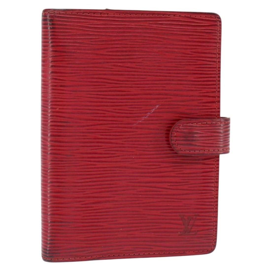 LOUIS VUITTON Epi Leather Red Agenda PM Day Planner R20057: LOUIS VUITTON Epi Leather Red Agenda PM Day Planner R20057 This LOUIS VUITTON Epi Agenda PM Day Planner Cover in striking red is a sophisticated accessory for organizing your daily plans. Crafted from