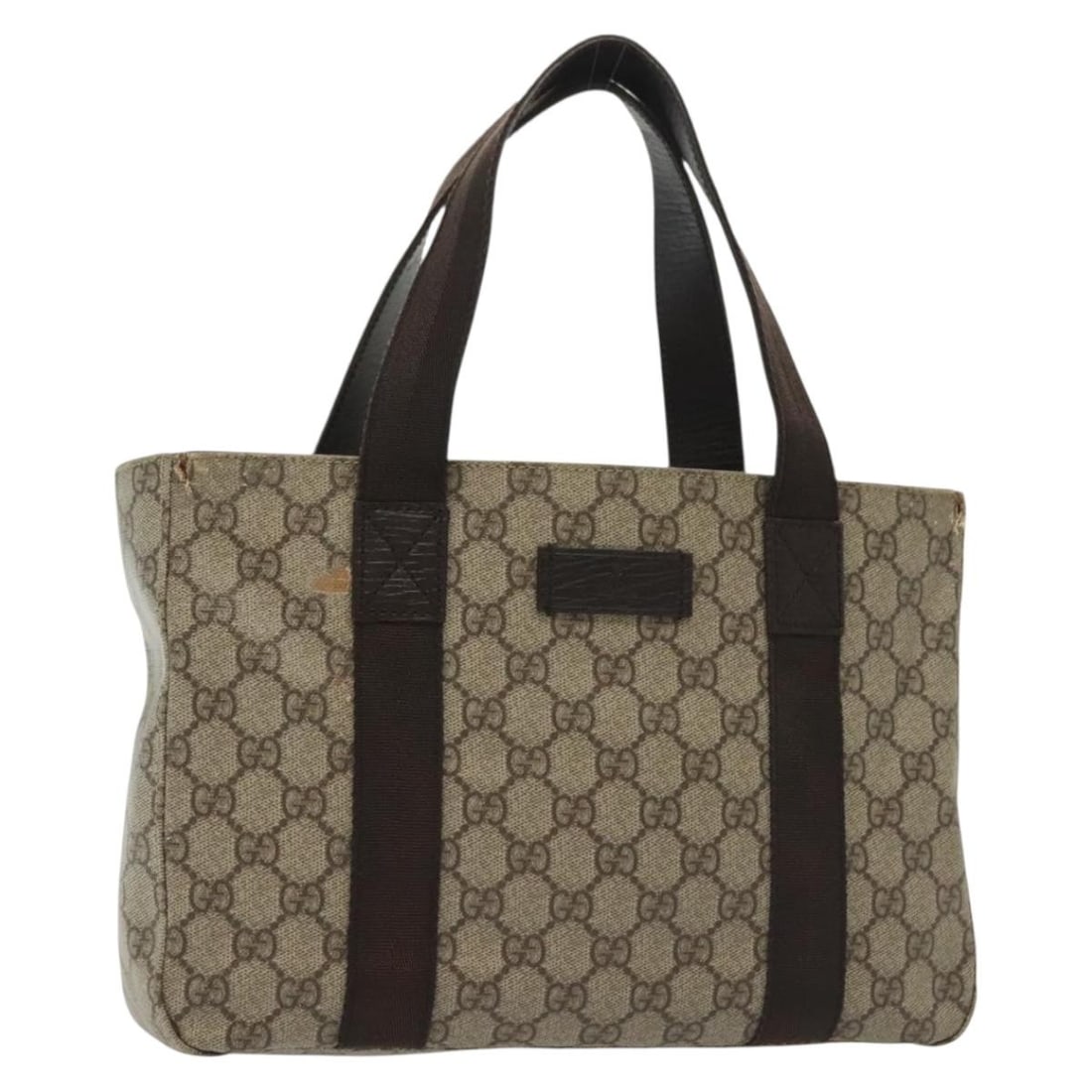 GUCCI 141976 Beige Silver PVC Leather Tote Bag Italy: GUCCI 141976 Beige Silver PVC Leather Tote Bag Italy This GUCCI GG Supreme tote bag features a beige and silver color scheme and is crafted from durable PVC leather and GG canvas. Designed for women, 