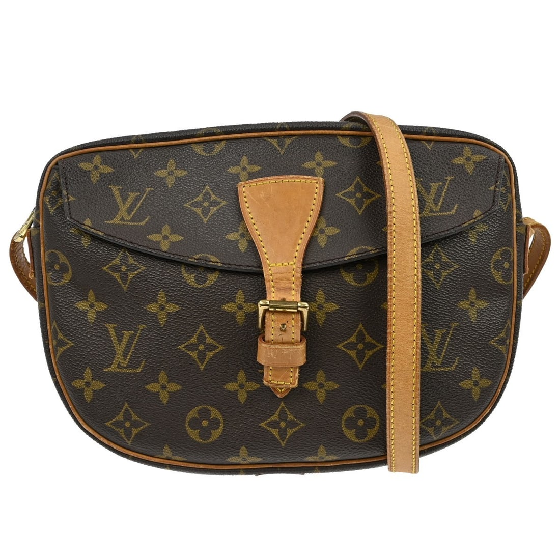 Louis Vuitton Jeune Fille MM monogram canvas crossbody bag: Louis Vuitton Jeune Fille MM monogram canvas crossbody bag This Louis Vuitton Jeune Fille MM shoulder bag features the iconic Monogram canvas exterior with a beige crossbody strap and zip closure. The