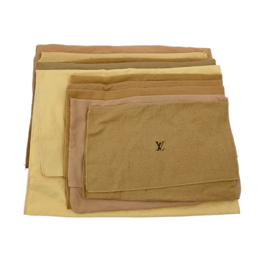 Louis Vuitton Authentic 10 Set Cotton Dust Bags Brown Beige: Louis Vuitton Authentic 10 Set Cotton Dust Bags Brown Beige This set of 10 dust bags from Louis Vuitton is crafted from 100% cotton, featuring a classic brown and beige color scheme. Designed to prote