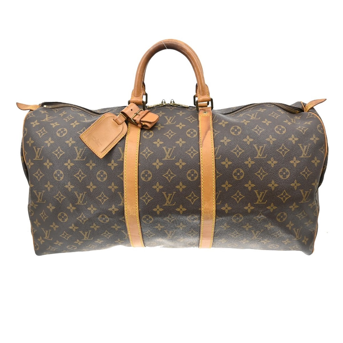 Louis Vuitton Keepall Monogram Canvas Travel Bag 55cm x 30cm x 25cm: Louis Vuitton Keepall Monogram Canvas Travel Bag 55cm x 30cm x 25cm This Louis Vuitton Keepall Bag features the iconic monogram canvas in a classic brown color. Designed for unisex use, it offers ampl
