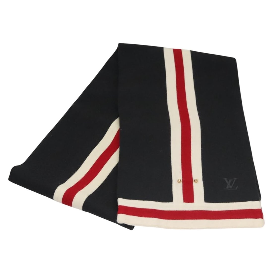 Louis Vuitton navy wool women scarf Italy (1 of 13)