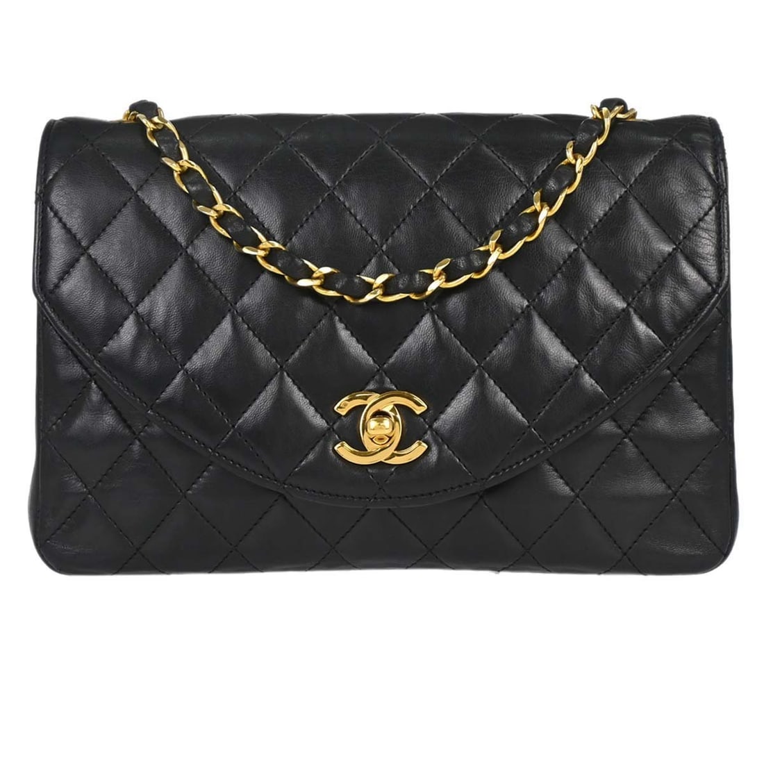 CHANEL Matelasse Black Lambskin Crossbody Shoulder Bag: CHANEL Matelasse Black Lambskin Crossbody Shoulder Bag This Chanel shoulder bag features a classic black lambskin leather exterior with a quilted matelasse pattern. Designed in a small size, it offers