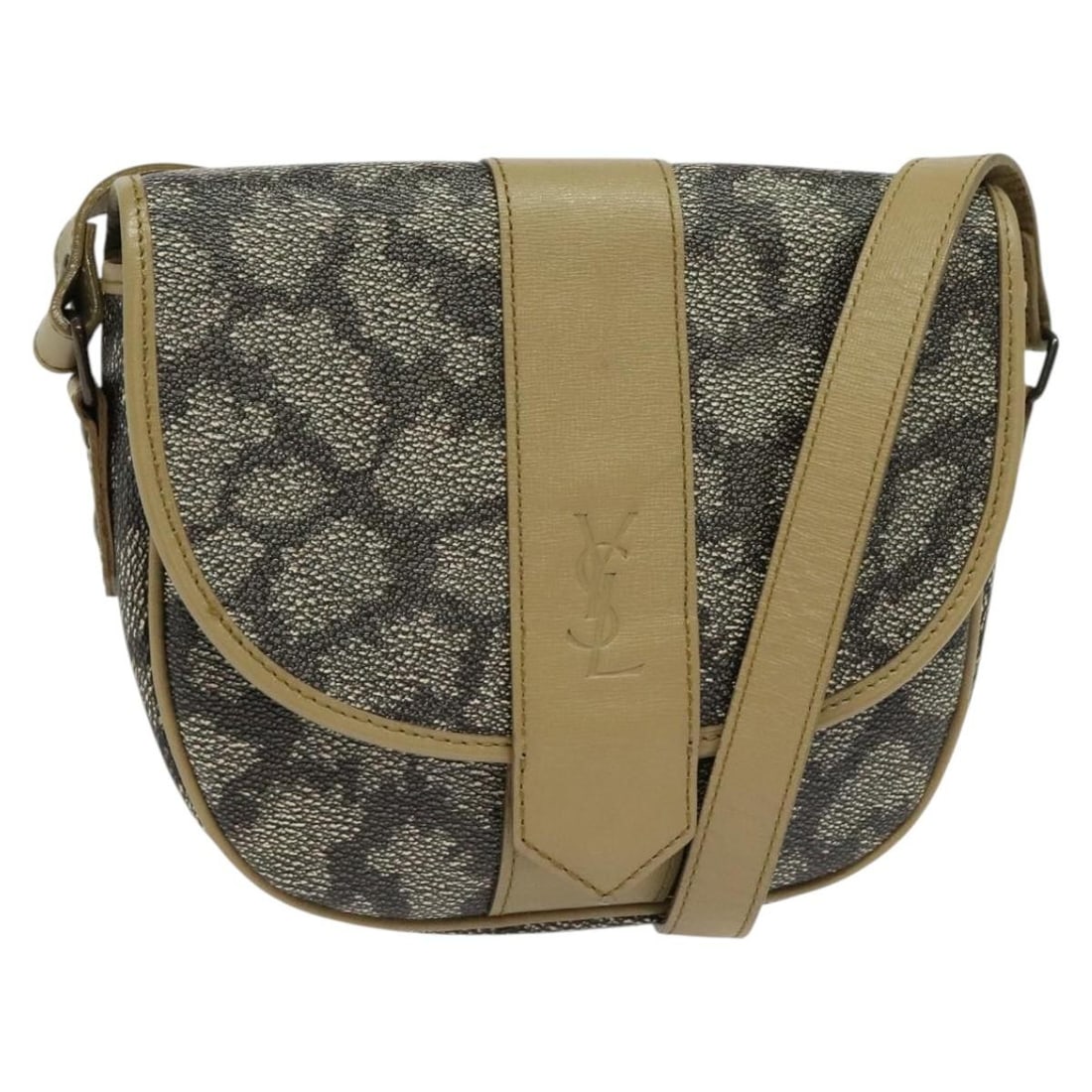 Saint Laurent Gray PVC Leather Embossed Women's Shoulder Bag: Saint Laurent Gray PVC Leather Embossed Women's Shoulder Bag This Saint Laurent shoulder bag features a gray PVC leather exterior with an embossed finish. Designed for women, it offers a compact silho
