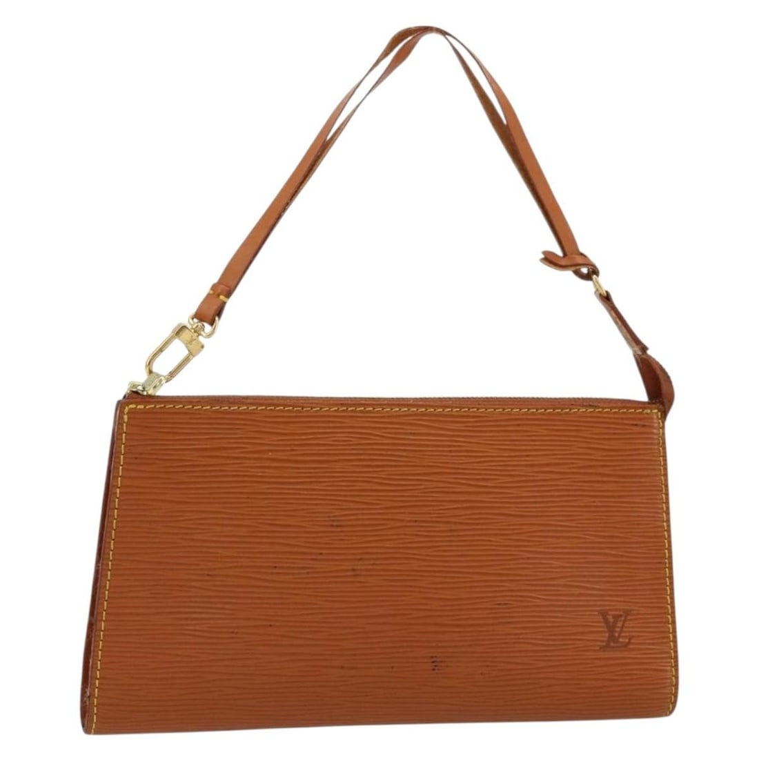 Louis Vuitton Epi leather brown accessory pouch M52953: Louis Vuitton Epi leather brown accessory pouch M52953 This Louis Vuitton Epi Pochette Accessoires pouch in brown is crafted from durable Epi leather and features a compact, structured silhouette. Mad