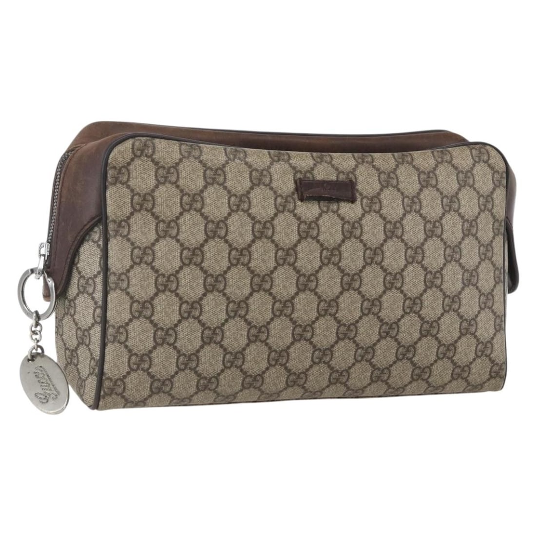 Gucci GG Supreme beige silver PVC leather clutch 108801: Gucci GG Supreme beige silver PVC leather clutch 108801 This Gucci GG Supreme clutch bag features a beige and silver color scheme with PVC leather and GG canvas materials. Designed for women, the bag 