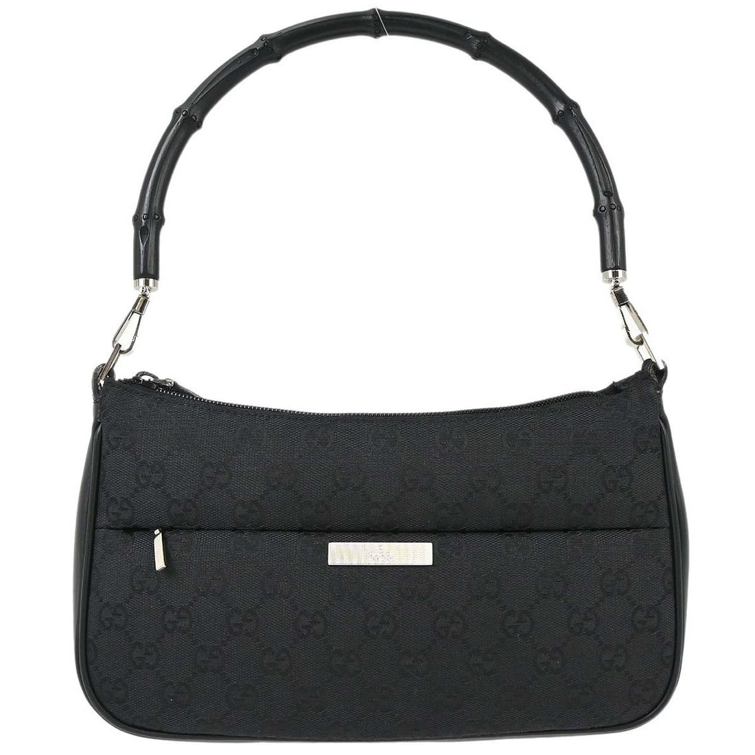 Gucci Bamboo Top Handle Black Canvas Bag (1 of 18)