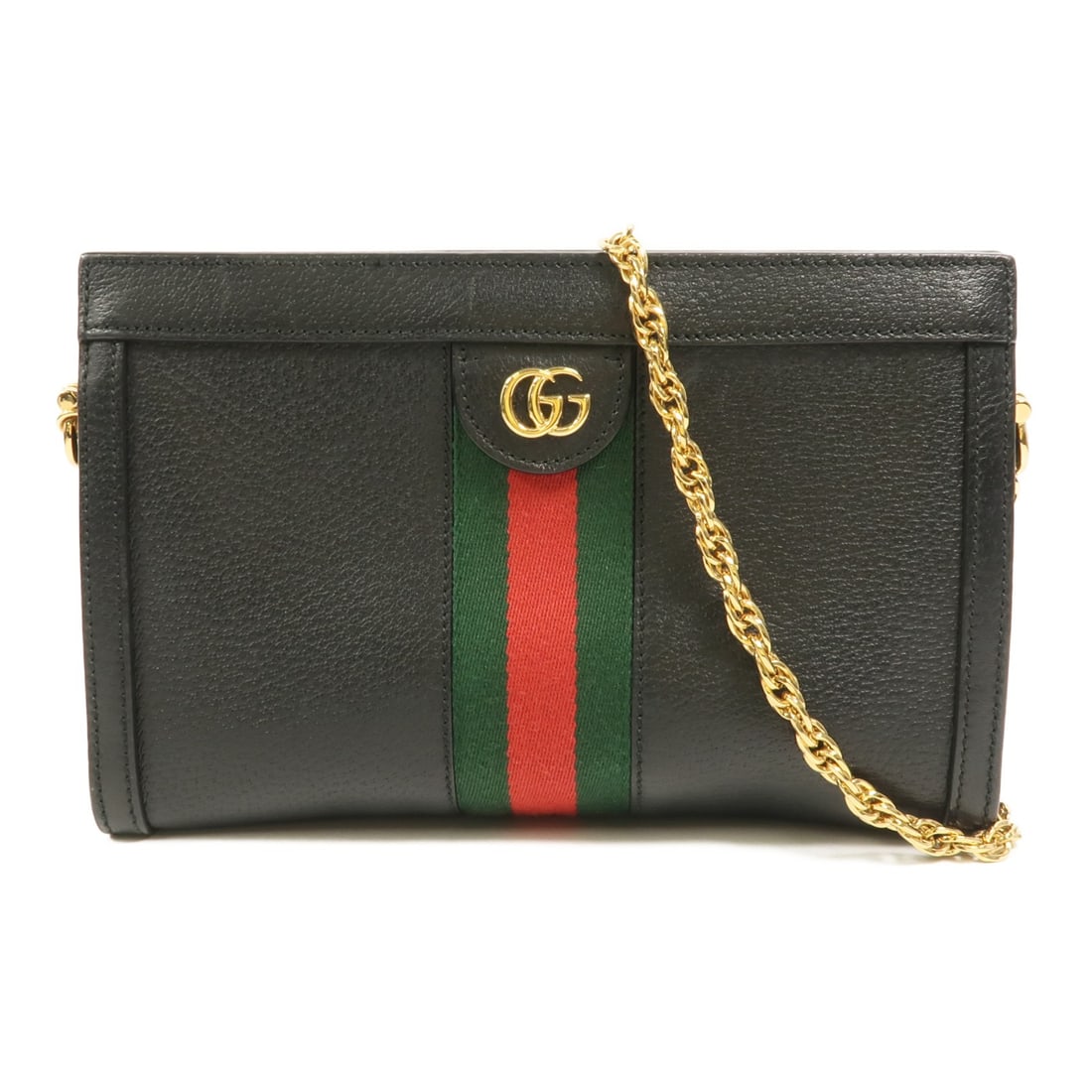 Gucci Ophidia GG Chain Black Calfskin Shoulder Bag: Gucci Ophidia GG Chain Black Calfskin Shoulder Bag This GUCCI Ophidia GG shoulder bag is crafted from black calfskin leather and features a chain shoulder strap. Designed for women, it offers a stylis