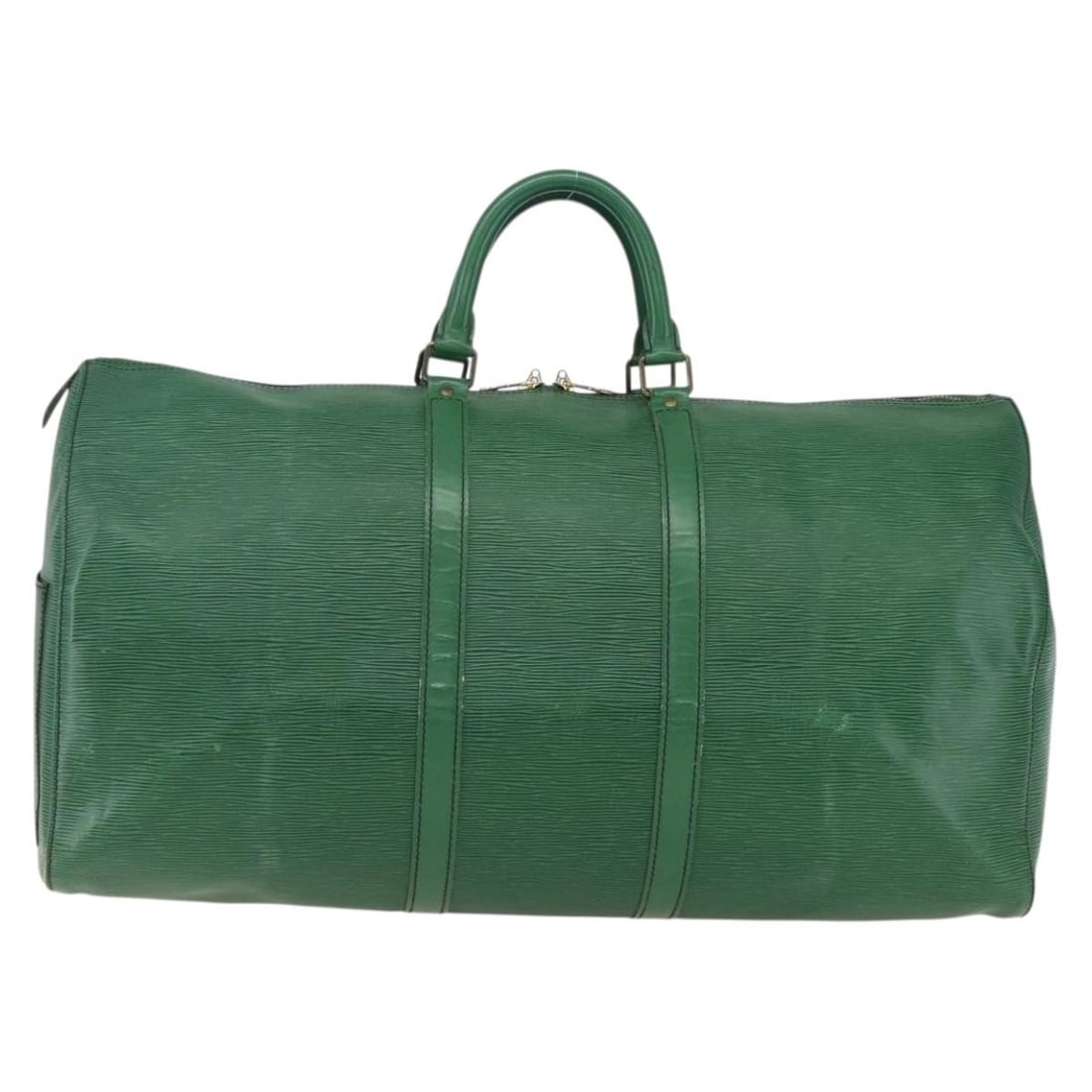 Louis Vuitton Keepall Epi Leather Travel Bag Green 57cm x 31cm x 25cm: Louis Vuitton Keepall Epi Leather Travel Bag Green 57cm x 31cm x 25cm This Louis Vuitton Keepall Bag is crafted from green Epi leather and designed for unisex use. Made in France, it features a spacio
