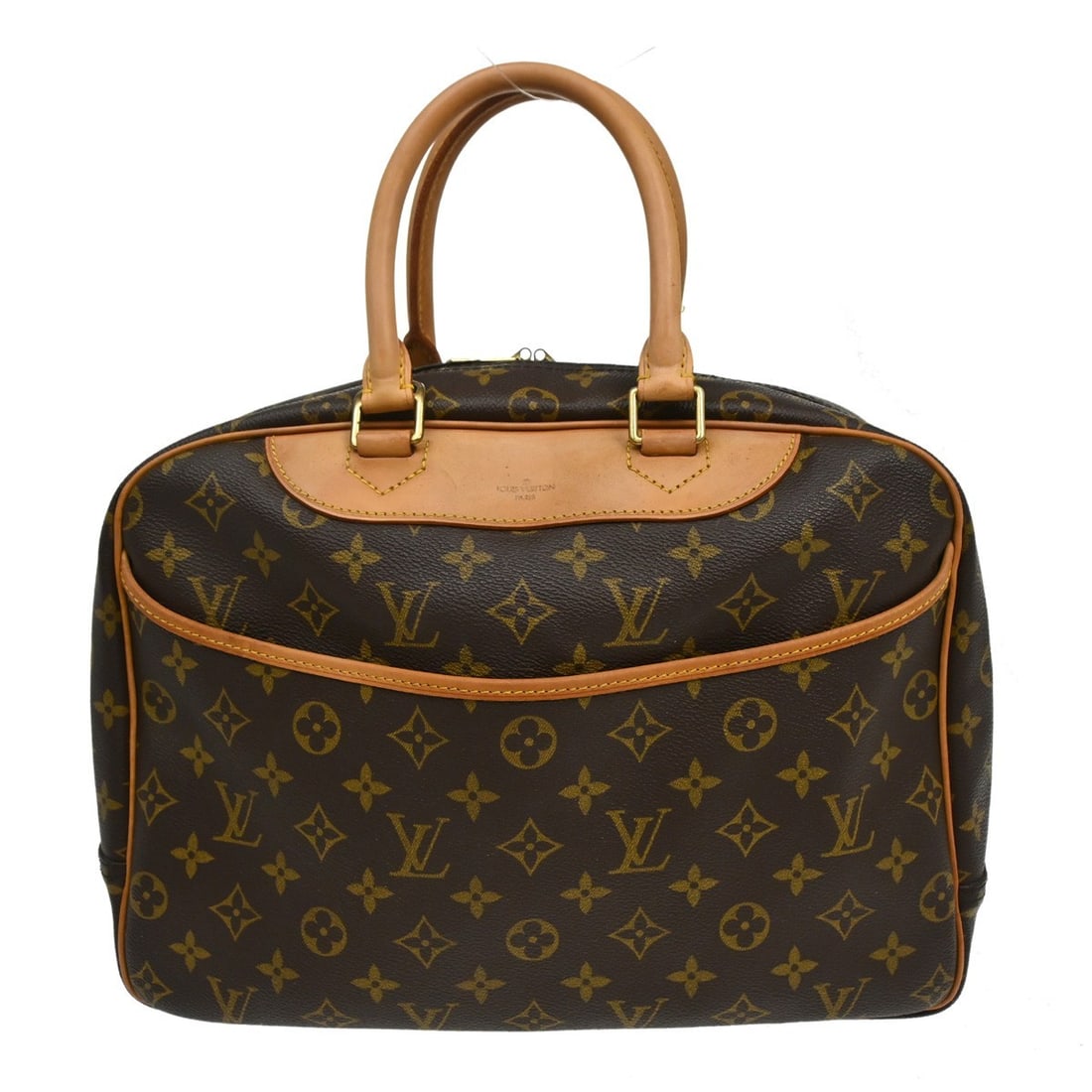 Louis Vuitton Deauville Monogram Canvas Brown Handbag: Louis Vuitton Deauville Monogram Canvas Brown Handbag This Louis Vuitton Deauville Handbag features the iconic Monogram Canvas in brown, designed for women. The bag is crafted from durable canvas and 