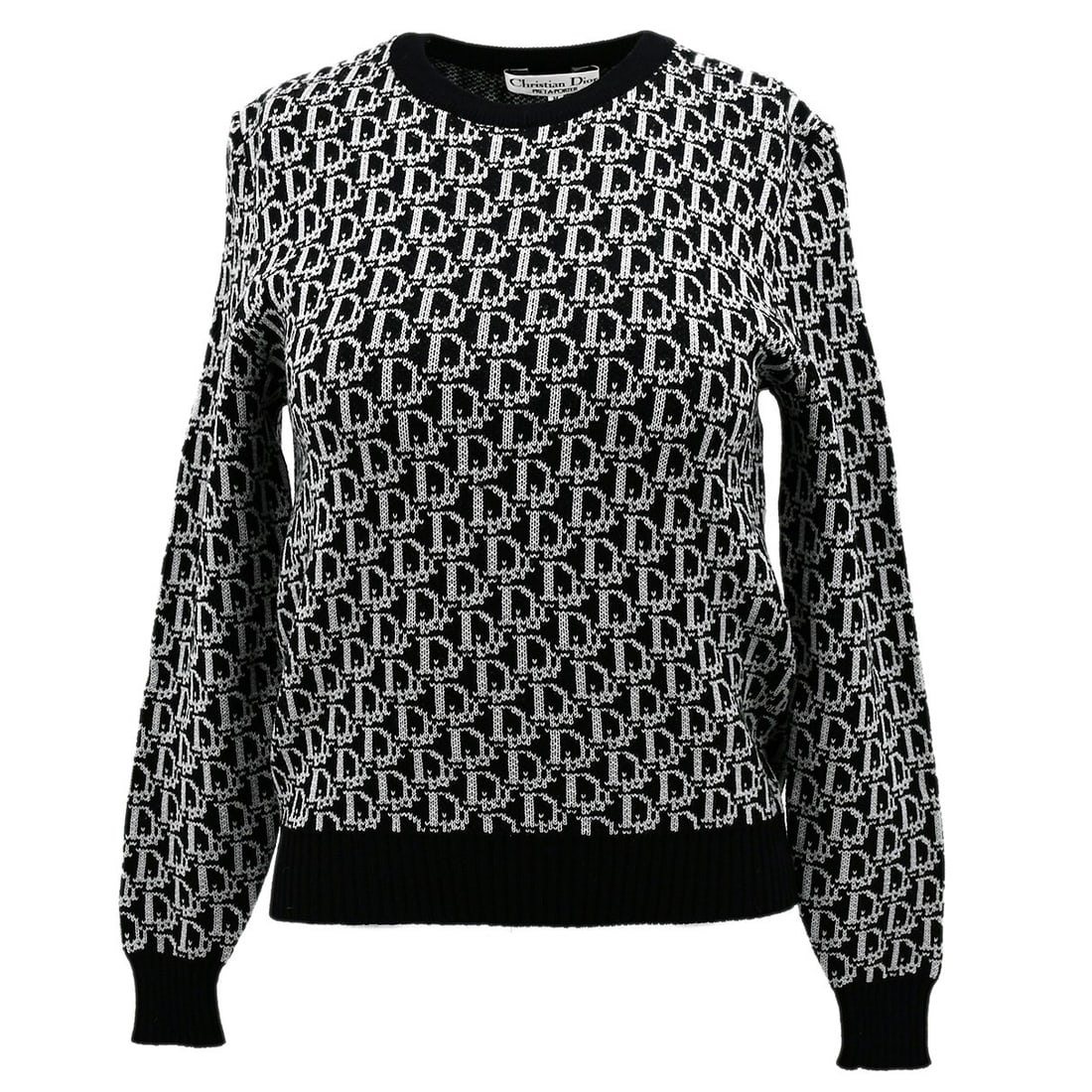 Black Medium Dior Logo Long Sleeve Pullover Sweater (1 of 10)