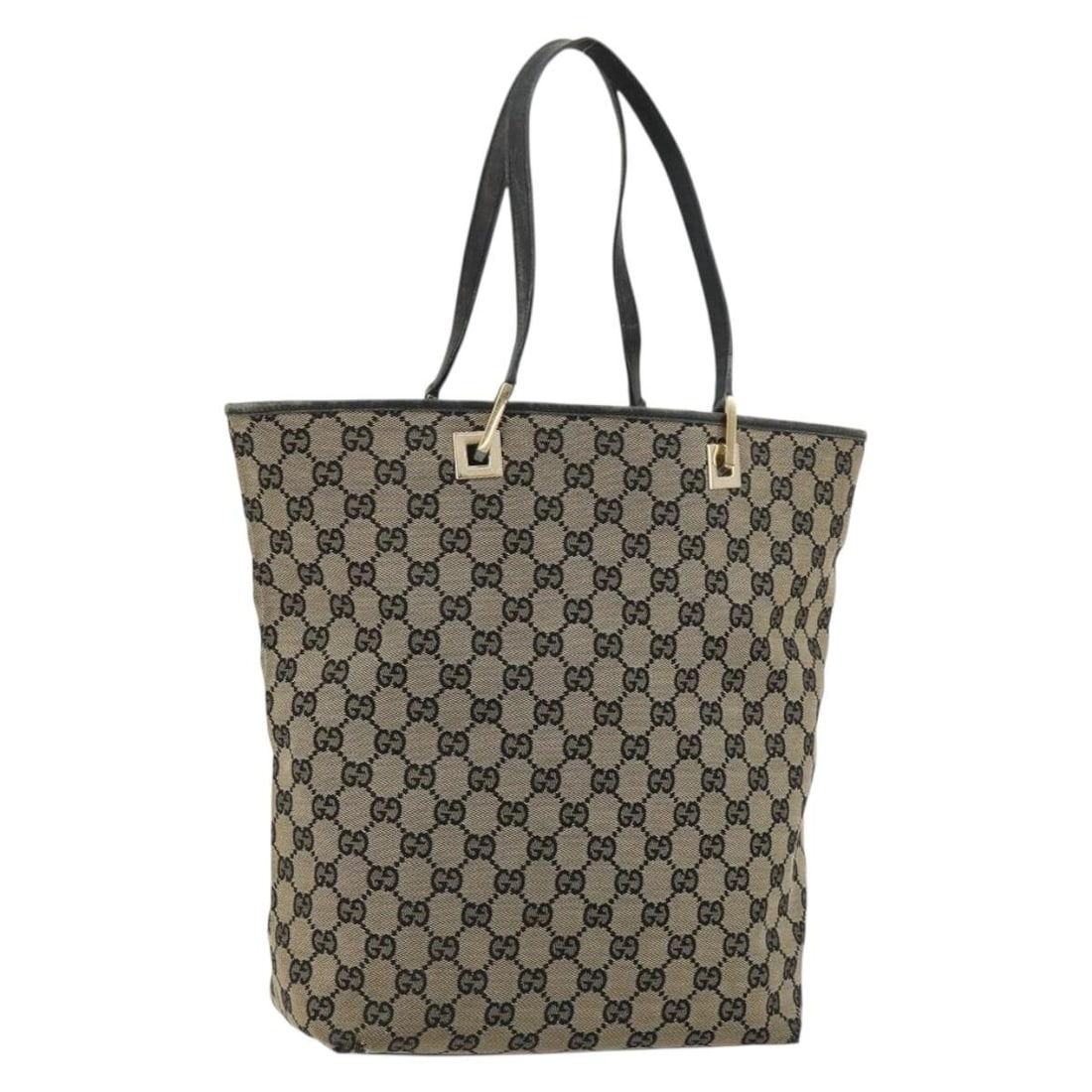 Gucci GG Canvas Navy Gold Tote Bag Italy 002 1098: Gucci GG Canvas Navy Gold Tote Bag Italy 002 1098 This GUCCI GG Canvas Tote Bag features a navy and gold color scheme and is crafted from the brand's signature GG canvas material. Designed for women, 