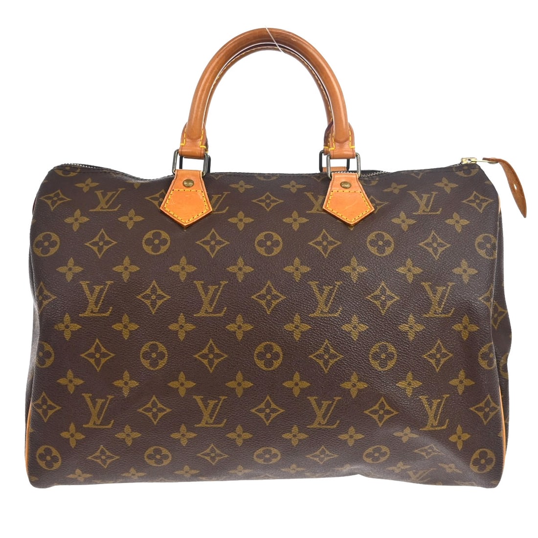 Louis Vuitton Speedy Monogram Canvas Brown Handbag 35cm x 23cm x 18cm: Louis Vuitton Speedy Monogram Canvas Brown Handbag 35cm x 23cm x 18cm This Louis Vuitton Speedy handbag features the iconic Monogram canvas in brown, crafted for a classic and timeless look. Designed 