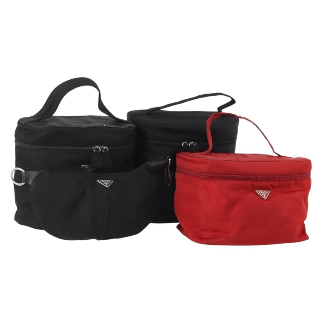 Prada nylon black red vanity handbag with guarantee card (1 of 18)