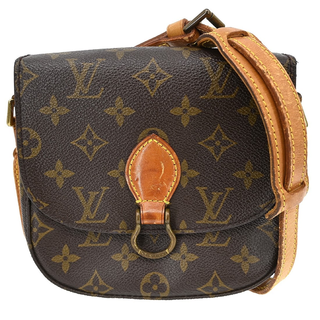 Louis Vuitton Saint Cloud PM Monogram Crossbody Bag M51244: Louis Vuitton Saint Cloud PM Monogram Crossbody Bag M51244 This is a vintage Louis Vuitton Saint Cloud PM shoulder bag featuring the classic Monogram canvas and leather exterior. The bag has a small s