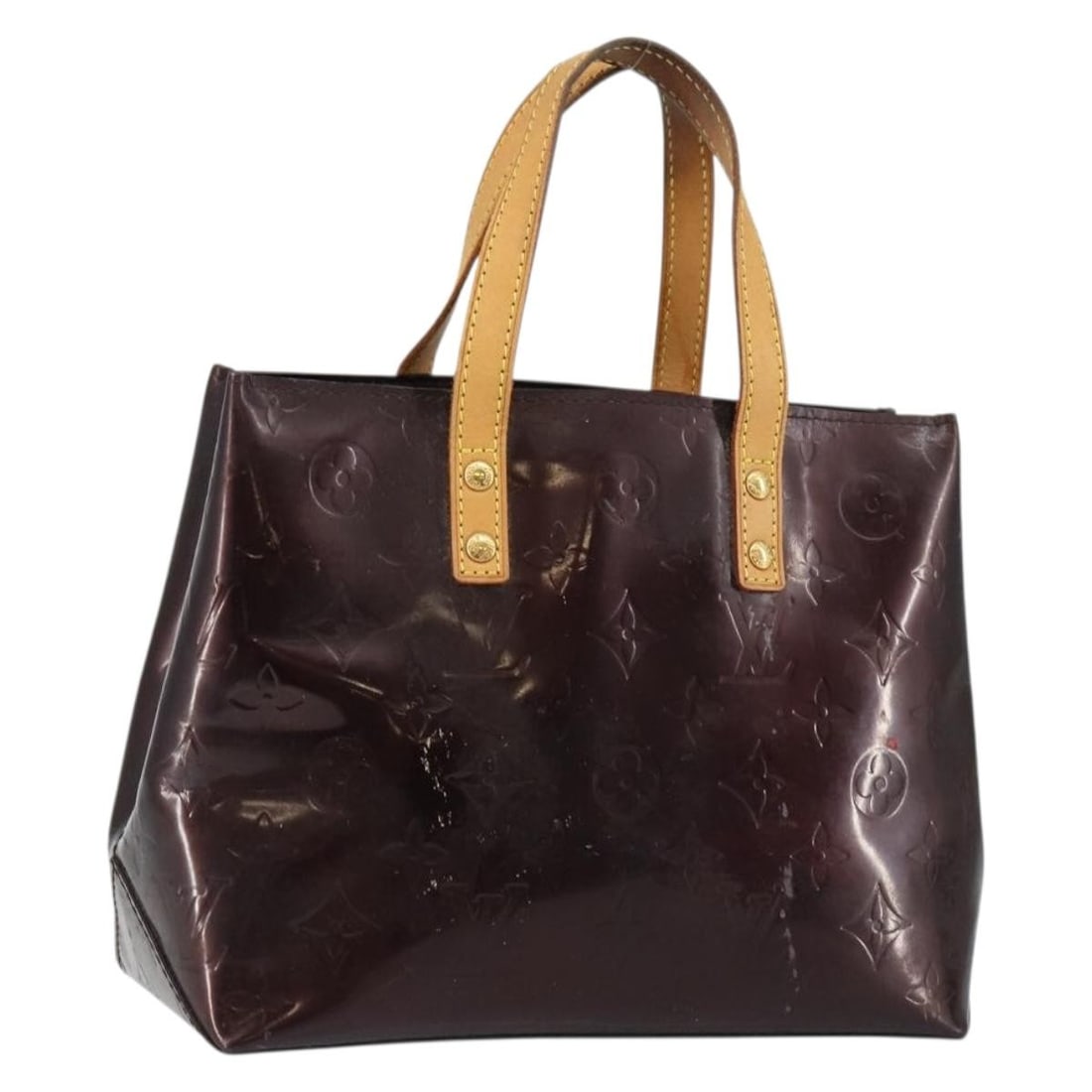 LOUIS VUITTON Monogram Vernis Reade PM Hand Bag Amarante M91993 Authenticated: LOUIS VUITTON Monogram Vernis Reade PM Hand Bag Amarante M91993 Authenticated This elegant LOUIS VUITTON Monogram Vernis Reade PM Hand Bag is crafted from luxurious patent leather in a stunning Amaran