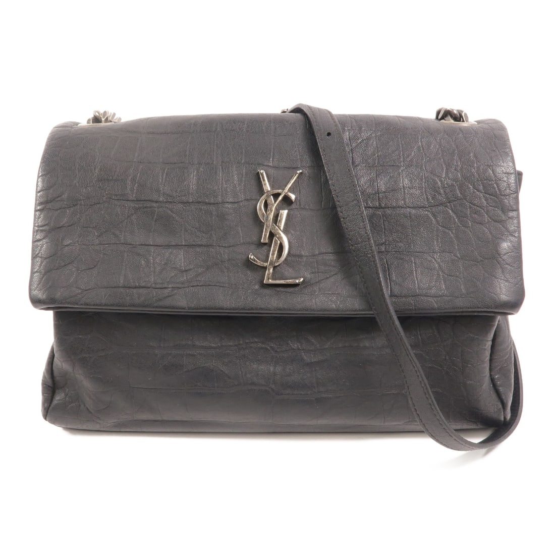 Saint Laurent West Hollywood shoulder bag black calfskin leather: Saint Laurent West Hollywood shoulder bag black calfskin leather This Saint Laurent West Hollywood Chain Shoulder Bag is crafted from black calfskin leather and features a silver-tone chain strap. Des