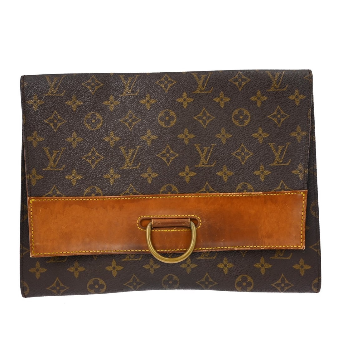 Louis Vuitton Iena Monogram Canvas Clutch Bag Medium Gold Hardware: Louis Vuitton Iena Monogram Canvas Clutch Bag Medium Gold Hardware This Louis Vuitton Iena 32 clutch bag features the iconic monogram canvas with brown leather accents and gold-tone hardware. Designed
