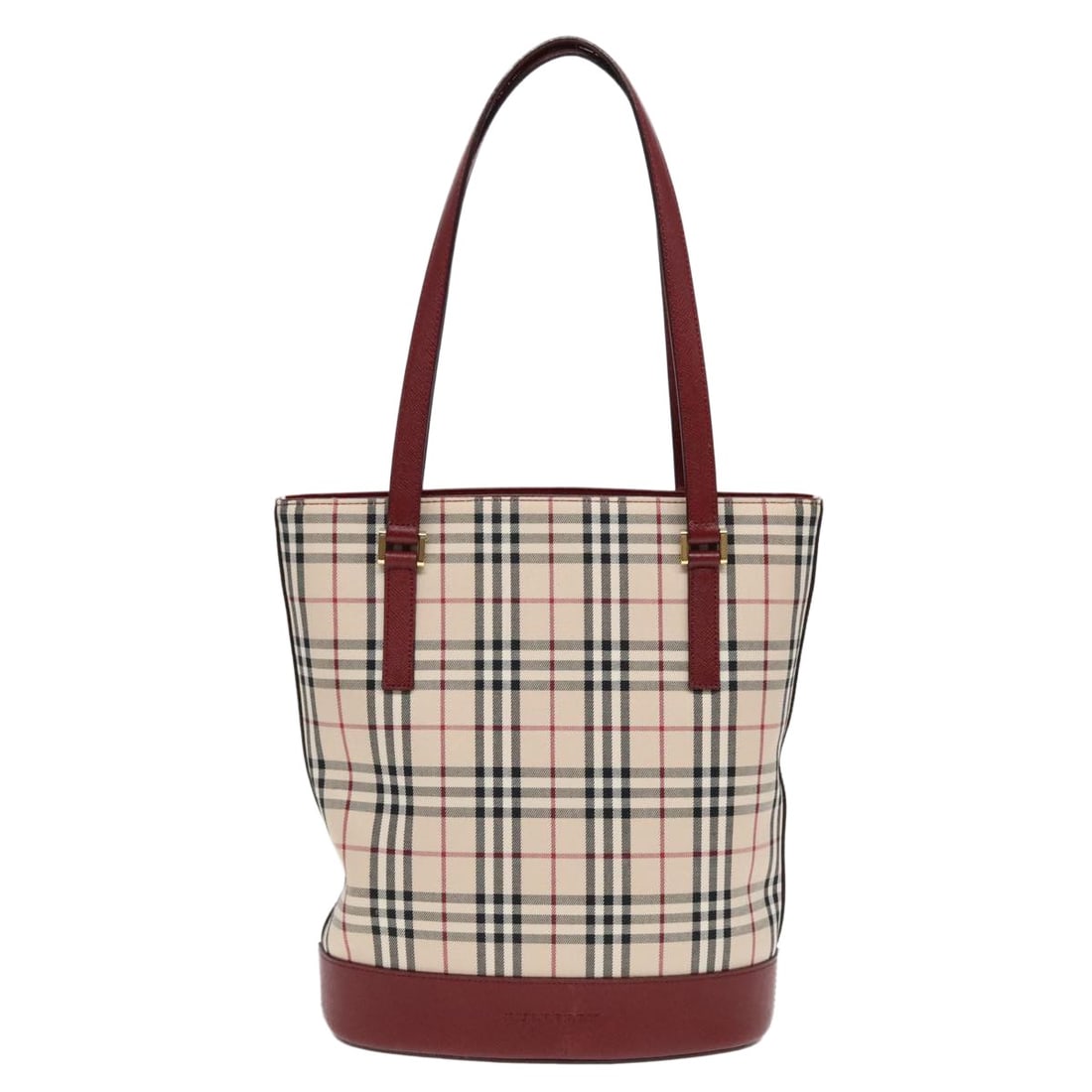 Burberry Beige Canvas Nova Check Tote Bag with Leather Trim (1 of 18)