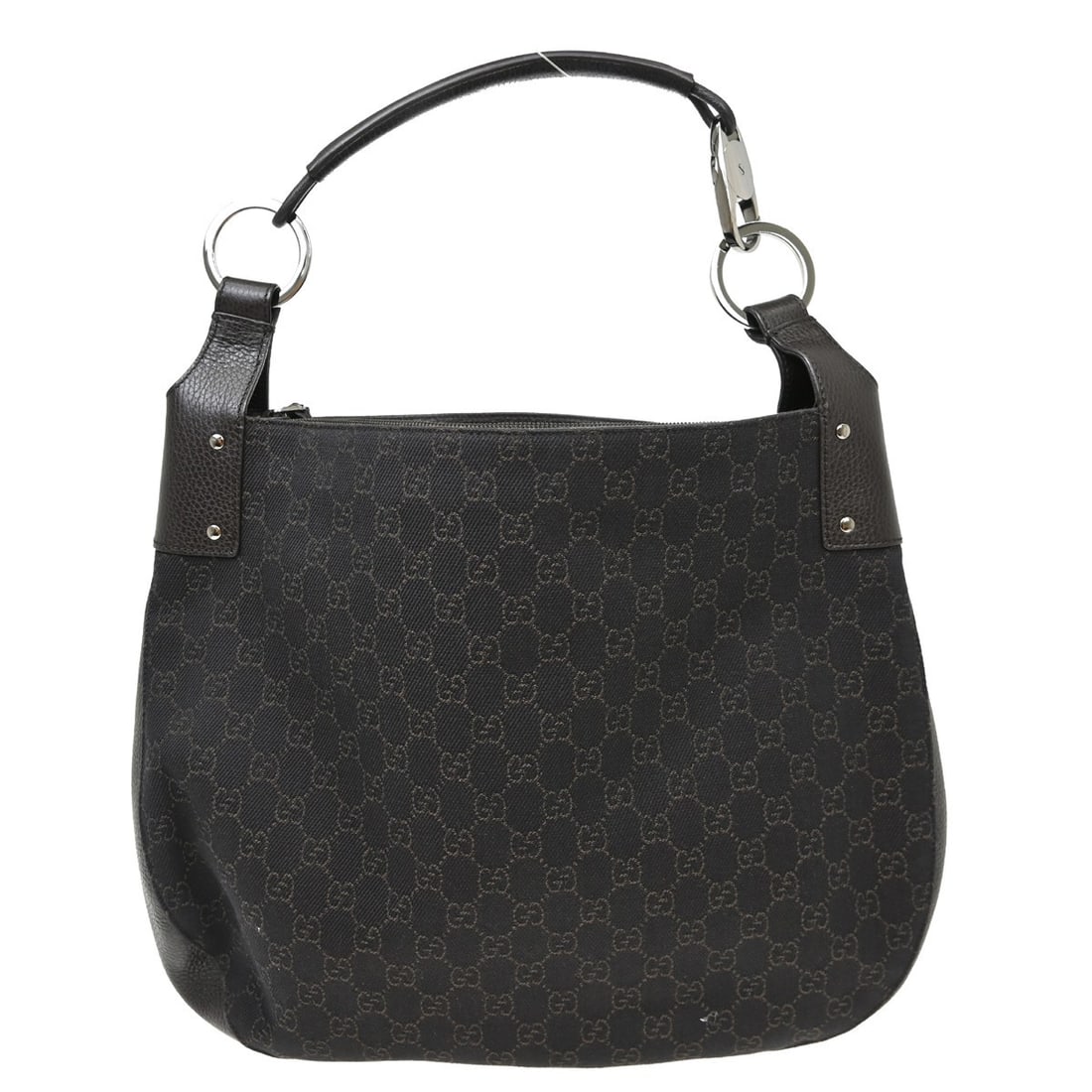 Gucci GG Canvas Brown Hobo Handbag Medium: Gucci GG Canvas Brown Hobo Handbag Medium This Gucci Brown GG Canvas Hobo Bag features a classic hobo silhouette crafted from canvas leather with a brown GG monogram exterior. The bag is designed with