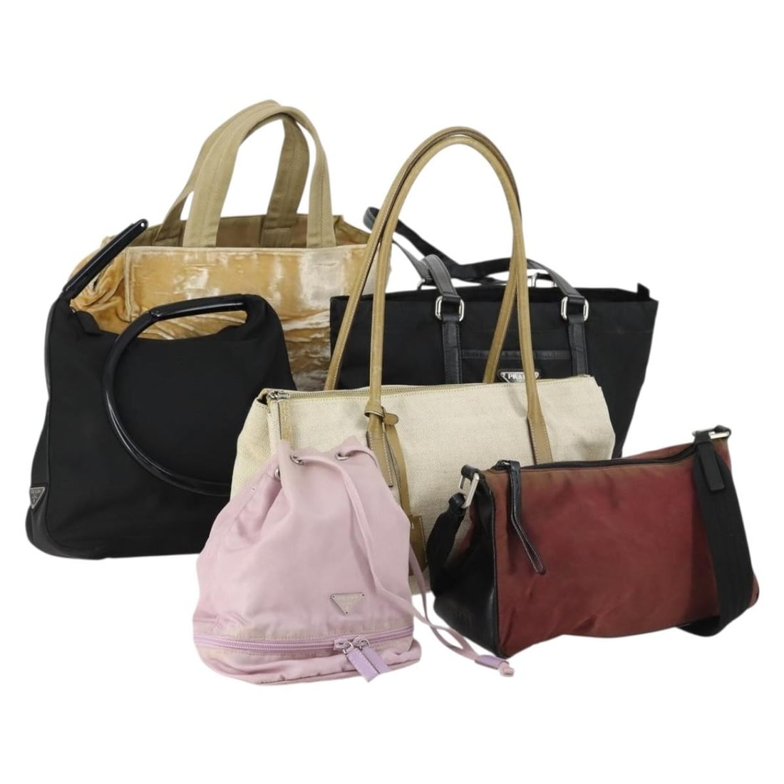 Prada nylon hand bag with guarantee card black beige red (1 of 18)