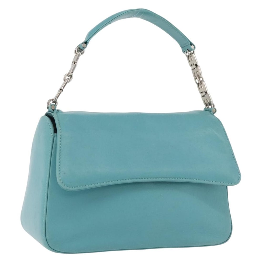 BALLY turquoise blue leather handbag silver accents Auth BA12211A: BALLY turquoise blue leather handbag silver accents Auth BA12211A This BALLY handbag is crafted from turquoise blue and silver leather, offering a stylish and compact accessory for women. Made in Swit