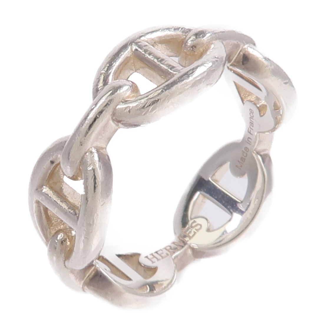 Hermes 925 Sterling Silver Chaine DAncre Ring US 7 (1 of 9)