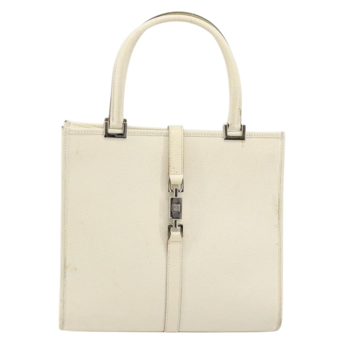 Gucci Vintage Jackie silver leather shoulder bag: Gucci Vintage Jackie silver leather shoulder bag This is a Gucci Vintage Jackie handbag crafted from silver-colored leather. The bag is designed for women and features classic styling with metal fitti