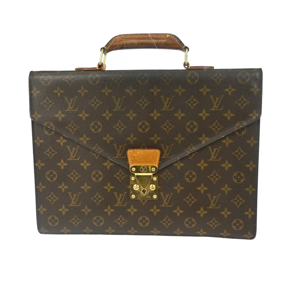 Louis Vuitton Serviette Conseiller Monogram Canvas Briefcase: Louis Vuitton Serviette Conseiller Monogram Canvas Briefcase This Louis Vuitton Serviette Conseiller briefcase features the iconic monogram canvas leather exterior with beige top handles and brown lea